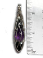 Black Tourmaline, Amethyst and Hematite Pendant Sterling Silver