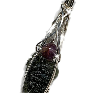 Rocks2Rings Moldavite Super Seven and Herkimer Diamond Pendant