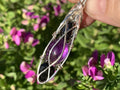 Black Tourmaline, Amethyst and Hematite Pendant Sterling Silver