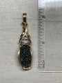 2.8gm Moldavite with Herkimer Diamond Pendant 14K Gold FIll