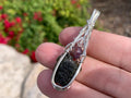 2.3gm Moldavite with Super Seven and Herkimer Diamond Sterling Silver