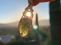 2.8gm Moldavite with Herkimer Diamond Pendant 14K Gold FIll