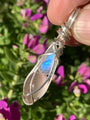 Moonstone and Rose Quartz Crystal Pendant