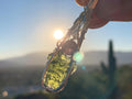 2.3gm Moldavite with Super Seven and Herkimer Diamond Sterling Silver