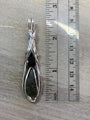 Large 3.3gm Moldavite with Black Tourmaline Sterling Silver