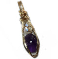 Amethyst and Rainbow Moonstone Pendant