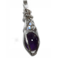 Amethyst and Rainbow Moonstone Pendant