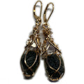 Moldavite with Herkimer Diamond Earrings