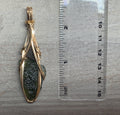 Large 3.8gm Moldavite with Saffordite 14k Gold FIll