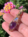 Amethyst and Rainbow Moonstone Pendant