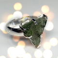 Moldavite Sterling Silver Adjustable Ring - Transformation