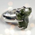 Moldavite Sterling Silver Adjustable Ring - Transformation