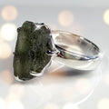 Moldavite Sterling Silver Adjustable Ring - Transformation