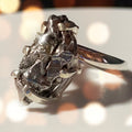 Meteorite Ring Statement - Engagement Ring - Sterling Silver