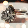 Meteorite Ring Statement - Engagement Ring - Sterling Silver