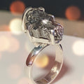 Meteorite Ring Statement - Engagement Ring - Sterling Silver