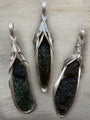 Moldavite Crystal with Rare Saffordite  Pendant  Healing Stones