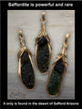 Large 3.8gm Moldavite with Saffordite 14k Gold FIll