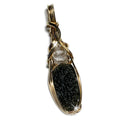 Moldavite with Large Herkimer Diamond Pendant G61