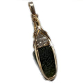 Moldavite with Large Herkimer Diamond Pendant G61