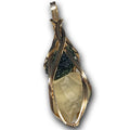 Moldavite and Libyan Desert Glass Crystal Pendant