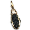 Moldavite with Large Herkimer Diamond Pendant G61