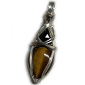 Tiger Eye and Black Onyx Pendant - Protection, Courage, Healing