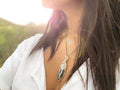 Blue Labradorite and Rainbow Moonstone Pendant in Silver or Gold
