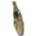 Saffordite and Libyan Desert Glass Pendant 14K Gold Fill